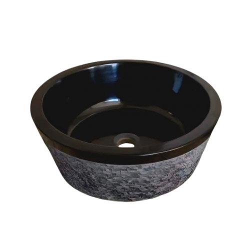 Siyah Taraklı Yarım Silindir Lavabo
