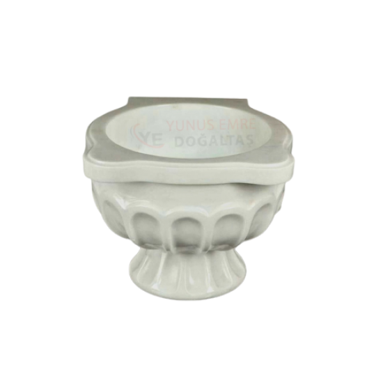 Beyaz Mermer İşlemeli Ayaklı Kurna Beyaz Mermer İşlemeli Ayaklı Kurna