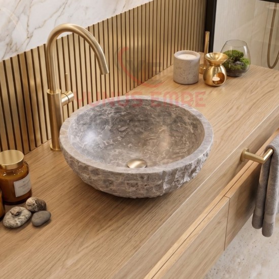 Gümüş Patlatma Mermer Lavabo