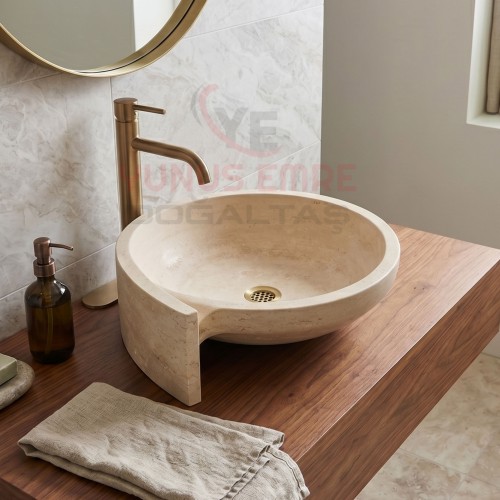 Traverten Salyangoz Model Lavabo