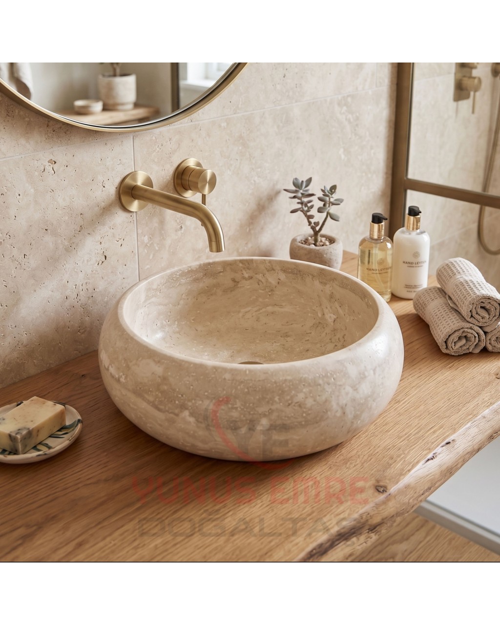 Traverten Teker Lavabo