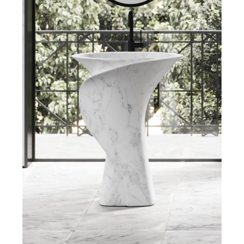 Carrara Beyazı Ayaklı Lavabo