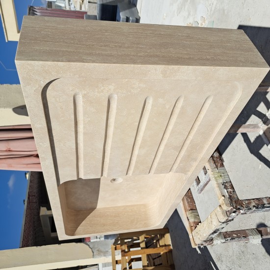 Traverten içi geniş lavabo