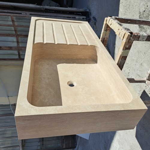 Traverten içi geniş lavabo