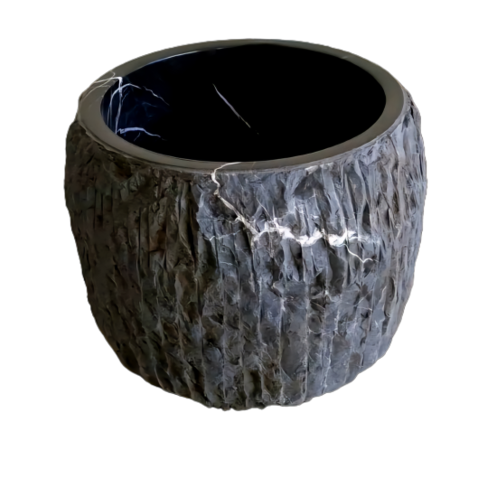 Siyah Patlatmalı Mermer Lavabo Siyah Patlatmalı Mermer Lavabo