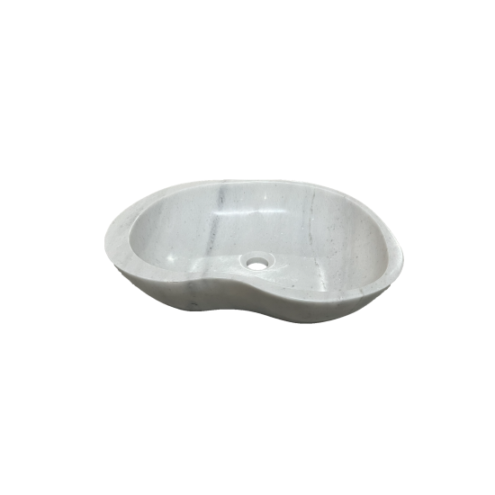 Beyaz Düz Şekilsiz Lavabo